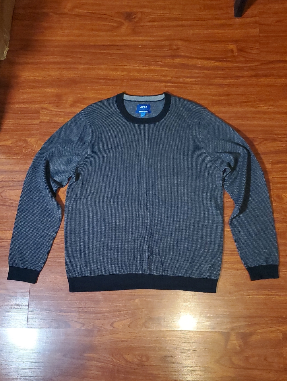 Apt. 9 Men's Charcoal and Black Crewneck Sweater